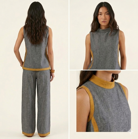 CONJUNTO DE LINO DE DOS PIEZAS