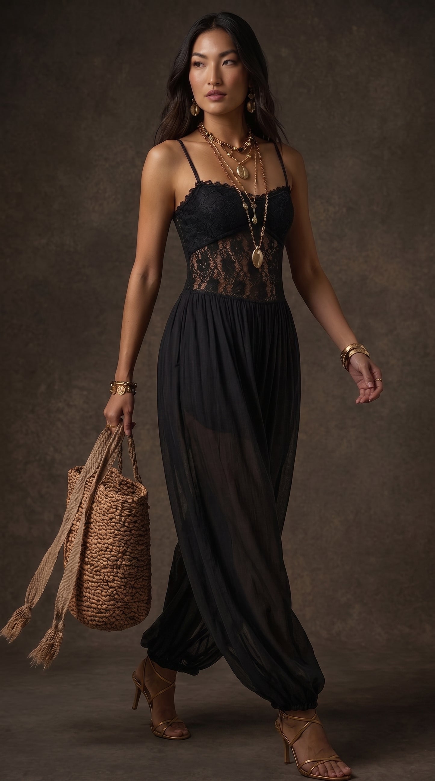 Laia | Mono halter con encaje fluido
